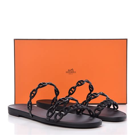 hermes rubber sandals nude fashionphile|HERMES Rubber Chaine d'Ancre Nude Sandals 40 Black.